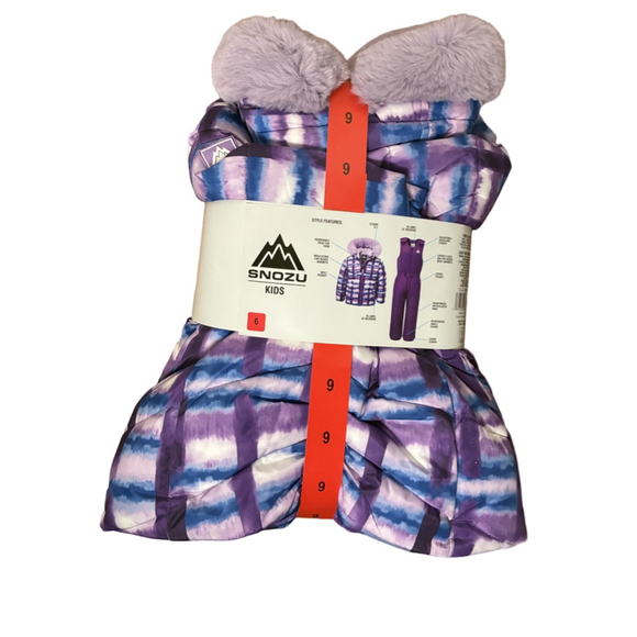 NEW! SNOZU 2 PC SNOWSUIT
JACKET WITH MATCHING BIB PANT GIRL SIZE 6 COLOR PURPLE - Picture 3 of 9